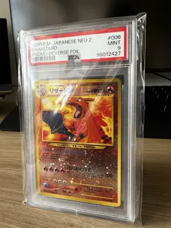 Charizard Neo 2 Promo 2000 Japanese Pokemon Card No 006 Reverse Holo PSA 9 Mint - Image 2