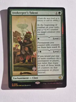 Innkeeper's Talent FOIL Silver Stamped Promo Bloomburrow MTG Magic The Gathering - Image 1
