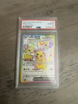 Pokemon SSP EN Pikachu EX Ultra Rare PSA 10 2024 Surging Sparks 219/191 - Image 1