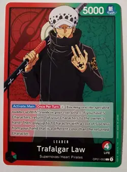 Trafalgar Law - OP01-002 - Leader - Near Mint - English - One Piece Card Game - Image 1