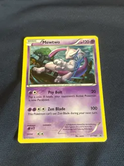 Pokemon TCG Mewtwo XY Black Star Promos Holo Card XY100 played - Image 1