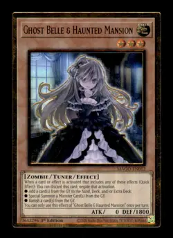 Yu-Gi-Oh 2x Ghost Belle & Haunted Mansion x2 - MAGO-EN012 - GOLD 1st ED - NM - Image 1