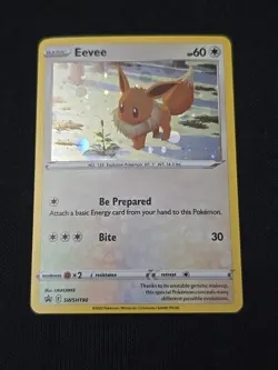 Eevee SWSH190 Sword & Shield Black Star Promo Card Holo Rare Pokemon TCG LP - Image 1
