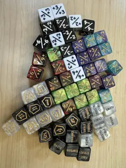 78 Pieces MTG Dice Set with Plus 1 Life Counter & Keyword Token Dice & Shield - Image 1