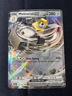 x2 Melmetal ex 105/142 Double Rare Pokemon TCG 2024 Stellar Crown NM - Image 3