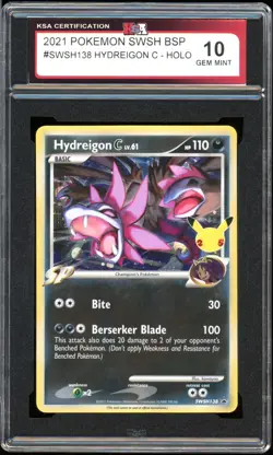 2021 Pokemon Black Star Promo #SWSH138 Hydreigon C Holo KSA 10 Gem Mint - Image 1