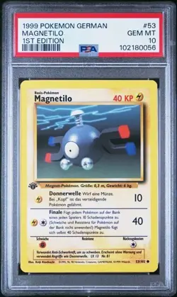 PSA 10 MAGNETILO MAGNEMITE 53 BASE SET GERMAN 1ST EDITIOM POKEMON GEM MINT - Image 1