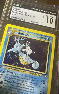 🌀 SWIRL 🌀 CGC 10 KINGDRA 8 NEO GENESIS HOLO 1ST EDITION POKEMON 🌀 SWIRL 🌀 - Image 4