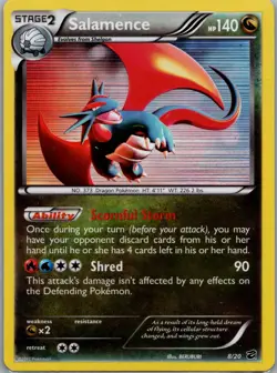 Salamence Holo 8/20 Dragon Vault MP Pokemon Card 2012 Free Shipping - Image 1