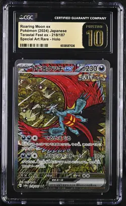 CGC Pristine 10 Roaring Moon ex SAR Terastal Festival Japanese Pokemon #218 - Image 1