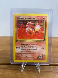 Pokemon TCG Blaine's Growlithe Gym Heroes 62/132 Regular 1st Edition Common - Image 1