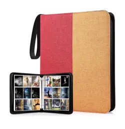 Trading Card Binder, 900 Pockets Collection Card Binder w Fabric Cover & Zipper - Image 1