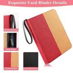 Trading Card Binder, 900 Pockets Collection Card Binder w Fabric Cover & Zipper - Image 3