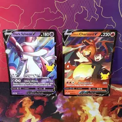 Lance's Charizard V & Dark Sylveon V SWSH Promo Pokemon TCG NM Celebrations Set - Image 1