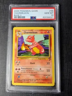 PSA 10 Charmeleon Pokemon Base Set 2 35/130 English 2000 - Image 1