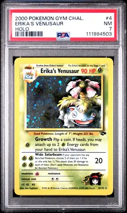 2000 POKEMON GYM CHALLENGE HOLO #4 ERIKA'S VENUSAUR PSA 7 - Image 1