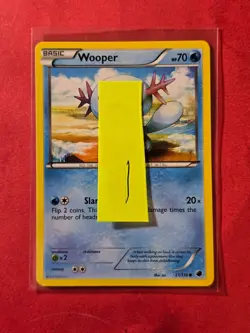 2013 Pokemon Black and White Plasma Freeze #21 Wooper, C, NF/H, cd1 - Image 3
