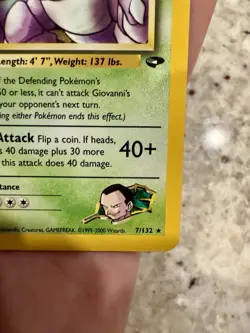 Giovanni's Nidoking 120 HP Pokemon Card 7/132 Gym Challenge Holo Rare NM - Image 4