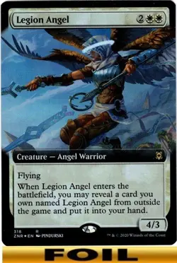 1x - Legion Angel - FOIL EXTENDED ART #318 - Zendikar Rising - NM MTG - Image 1