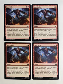 4x Mtg Crimson Vow Sure Strike NM/M Magic The Gathering - Image 1