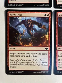 4x Mtg Crimson Vow Sure Strike NM/M Magic The Gathering - Image 2