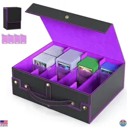 Budding Joy 2200+ Card Deck Storage Box - Portable Magnetic Case for MTG & TCG - Image 1