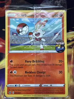 Pokemon TCG Scorbunny Promo Card On the Ball, Futsal, Mint Sealed, 004/005 - Image 1