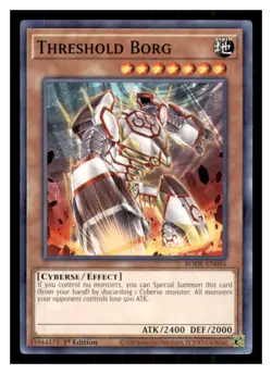 Yugioh Threshold Borg BODE-EN095 1st Edition Burst of Destiny LP - Image 1
