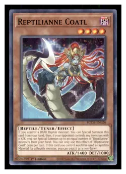 Yugioh Reptilianne Coatl BODE-EN020 1st Edition Burst of Destiny LP - Image 1
