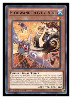 Yugioh Floowandereeze & Stri BODE-EN015 1st Edition Burst of Destiny LP - Image 1