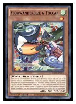 Yugioh Floowandereeze & Toccan BODE-EN016 1st Edition Burst of Destiny LP - Image 1