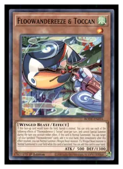Yugioh Floowandereeze & Toccan BODE-EN016 1st Edition Burst of Destiny LP - Image 1