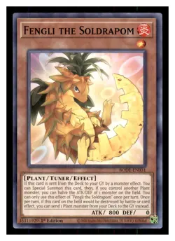 Yugioh Fengli the Soldrapom BODE-EN031 1st Edition Burst of Destiny LP - Image 1