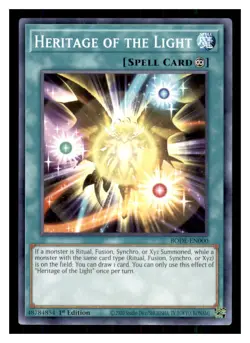 Yugioh Heritage of the Light BODE-EN000 1st Edition Burst of Destiny LP - Image 1