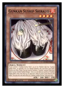 Yugioh Gunkan Suship Shirauo BODE-EN023 1st Edition Burst of Destiny LP - Image 1