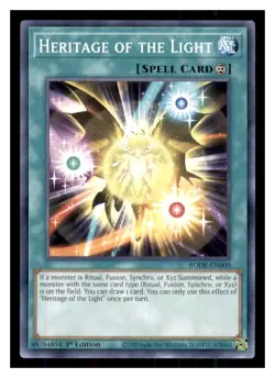 Yugioh Heritage of the Light BODE-EN000 1st Edition Burst of Destiny LP - Image 1