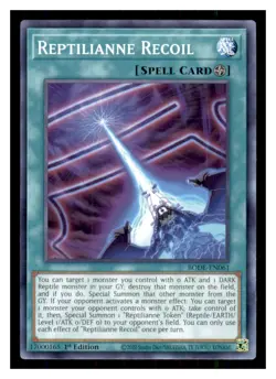 Yugioh Reptilianne Recoil BODE-EN061 1st Edition Burst of Destiny LP - Image 1