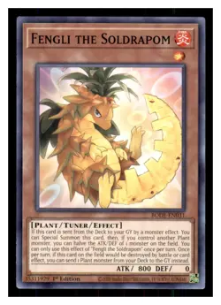 Yugioh Fengli the Soldrapom BODE-EN031 1st Edition Burst of Destiny LP - Image 1