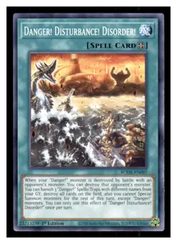 Yugioh Danger! Disturbance! Disorder! BODE-EN097 1st Edition Burst of Destiny LP - Image 1
