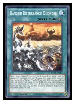 Yugioh Danger! Disturbance! Disorder! BODE-EN097 1st Edition Burst of Destiny LP - Image 1