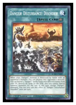 Yugioh Danger! Disturbance! Disorder! BODE-EN097 1st Edition Burst of Destiny LP - Image 1