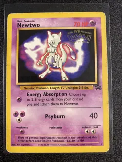 MEWTWO Black Star Promo #3 1999 *Kids WB The First Movie* Pokemon Card - Image 3