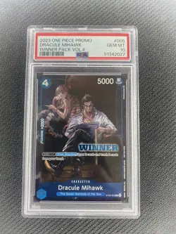 2023 Dracule Mihawk Winner Pack Vol 4 One Piece Trading Card ST03-005 PSA 10 - Image 1