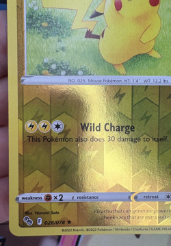 Pikachu ✨1c Start✨ 028/078 Reverse Holo Pokemon GO! Trading Card Game 🌺 - Image 3