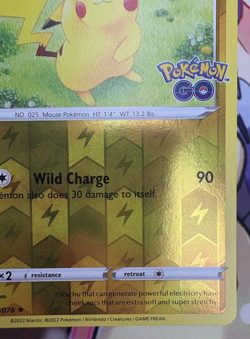 Pikachu ✨1c Start✨ 028/078 Reverse Holo Pokemon GO! Trading Card Game 🌺 - Image 4