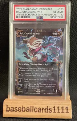 24 MTG BLOOMBURROW RAL CRACKLING WIT #353 ANIME RAISED FOIL BORDERLESS PSA 10 NS - Image 1