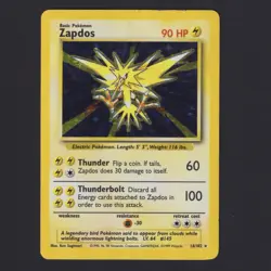 Zapdos 16/102 Base Set Holo Rare Unlimited Pokemon TCG *Heavily Played* ⚡ - Image 1