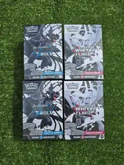 Pokemon TCG S&V Black Bolt & White Flare Booster Bundle X4 - Image 1