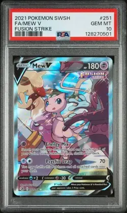 2021 POKEMON SWORD & SHIELD FUSION STRIKE #251 FULL ART/MEW V PSA 10 - Image 1