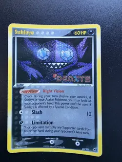 Pokemon TCG Sableye EX Deoxys 23/107 Reverse Holo MP Rare Card - Image 1